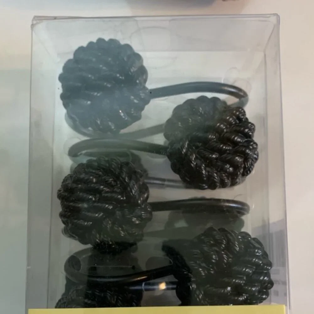 Black Shower Curtain Hooks Rings: